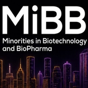 Minorities in Biotechnology and BioPharma logo featuring the Houston skyline